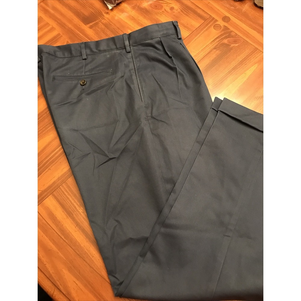 Lands‎ End 38 X 31 Denim Blue Pleated Front Cuffed Hem Pants